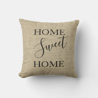 Coussin Agritourisme Maison douce maison faux burlap