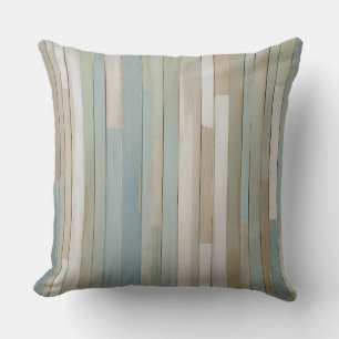 Coussin Agritourisme moderne Bleu Vert Bleu Bige Bande