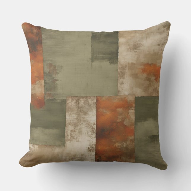 Coussin Agritourisme moderne Sage Green Orange (Recto)