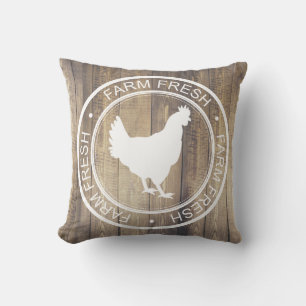 Coussin Agritourisme rustique Hen Chicken Farm Étiquette f