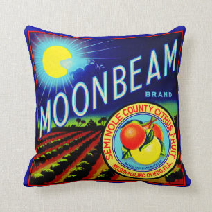 Coussin agrume de marque de Moonbeam d'étiquette de caiss