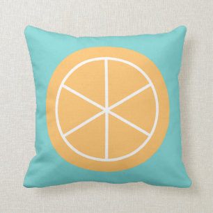 Coussin Agrumes d'été contemporains / Turquoise / Orange