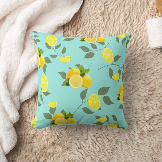 Coussin Agrumes TROPICALES FRUITS D'ÉTÉ Citron orange tran (Couverture)