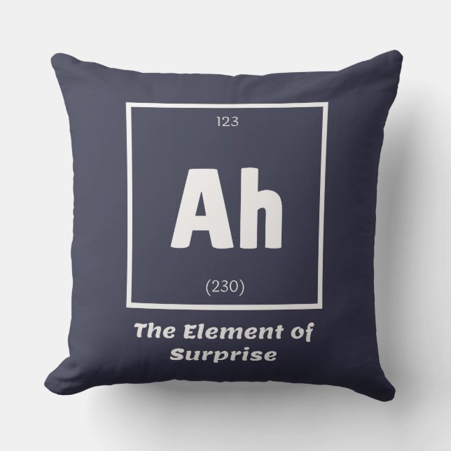 Coussin Ah Élément de la science de la chimie surprise amu (Recto)