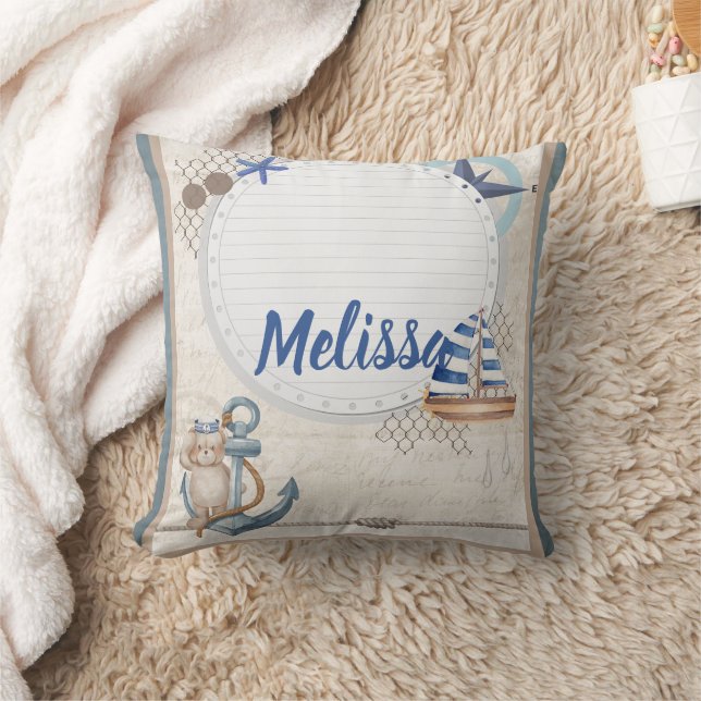 Coussin Ahoy C'est un garçon Aventure nautique attend (Couverture)