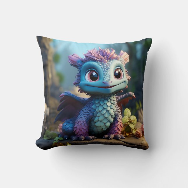 Coussin Aiden, un dragon lunaire (Recto)