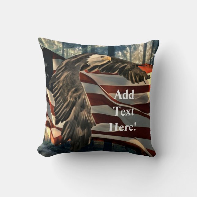 Coussin Aigle à drapeau américain (Recto)