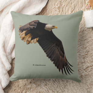 Coussin Aigle à tête blanche en vol