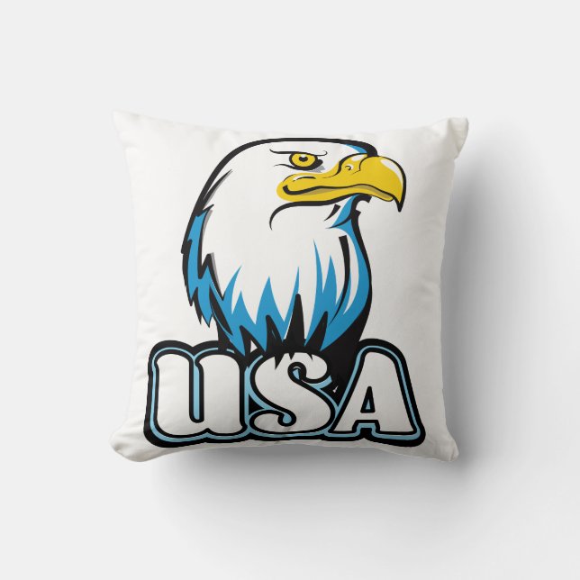 Coussin Aigle américain USA (édition bleue limitée) (Recto)