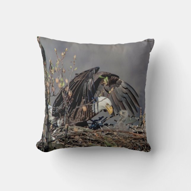 Coussin Aigle avec son bébé (Recto)