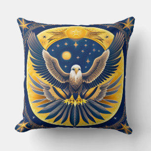 Coussin Aigle céleste sur ciel étoilé – Patriotique audaci