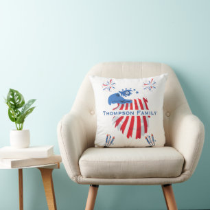 Coussin Aigle chauve patriotique Amérique 250e 4 juillet