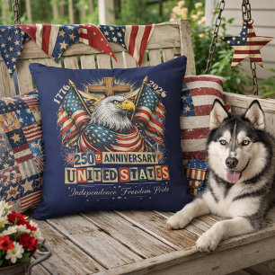 Coussin Aigle croisé du 250e anniversaire Patriotique Amér