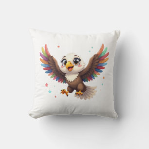 Coussin Aigle de dessin animé mignon en vol – Art vectorie