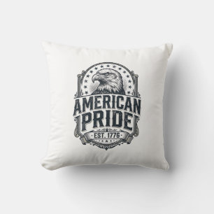 Coussin Aigle de fierté américaine Chemise patriotique vin