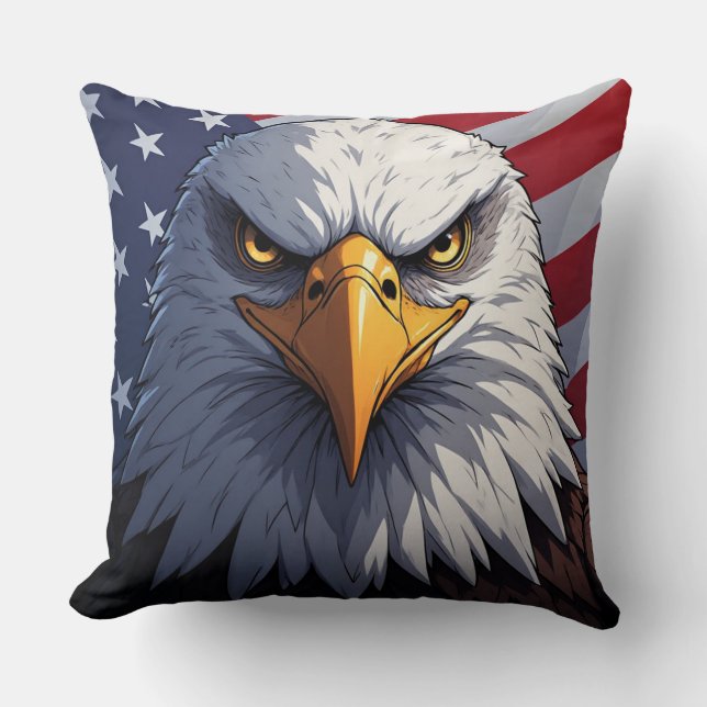 Coussin Aigle de la liberté pour Américains fiers (Recto)