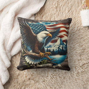 Coussin Aigle du drapeau américain