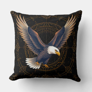 Coussin Aigle en Vol Étoiles et Ciel Nocturne