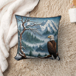 Coussin Aigle majestueux perché dans le paysage de montagn