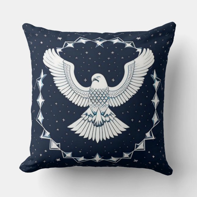 Coussin Aigle majestueux s'élevant dans un ciel nocturne é (Recto)