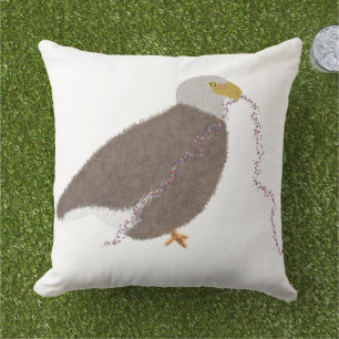 Coussin Aigle moderne avec des étoiles rouges, blanches et