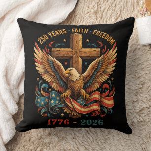 Coussin Aigle patriotique de 250 ans de foi et de liberté