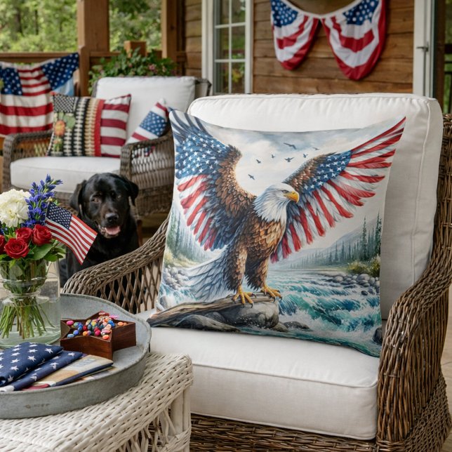 Coussin Aigle patriotique majestueux (Créateur téléchargé)