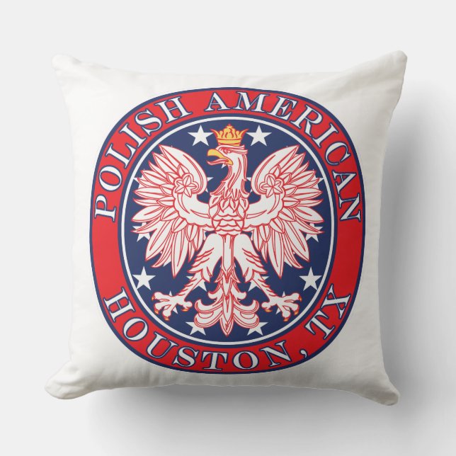 Coussin Aigle polonaise américaine de Houston Texas (Recto)