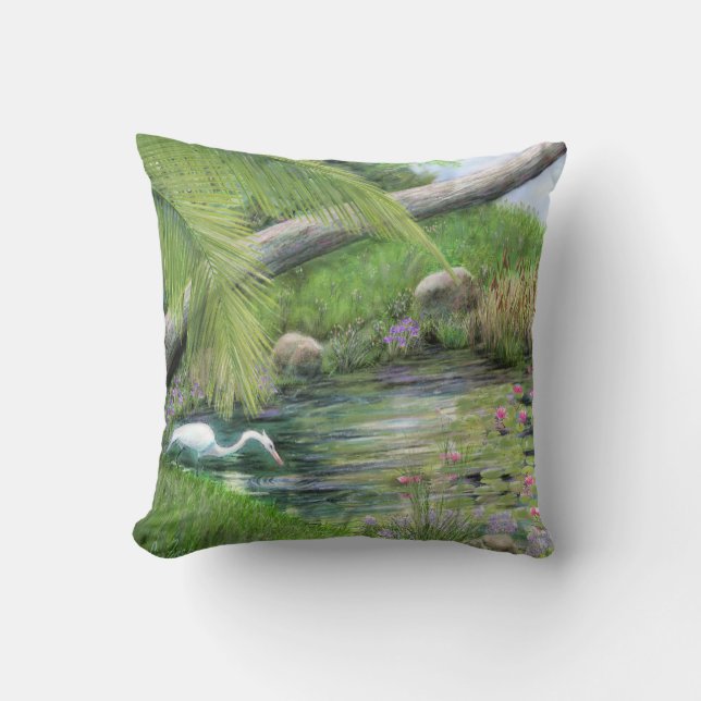 Coussin Aiguille sur l'étang (Recto)