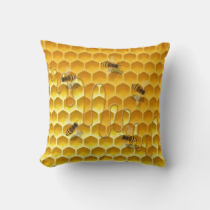 Coussin Aiguilles à miel et abeilles domestiques volantes 