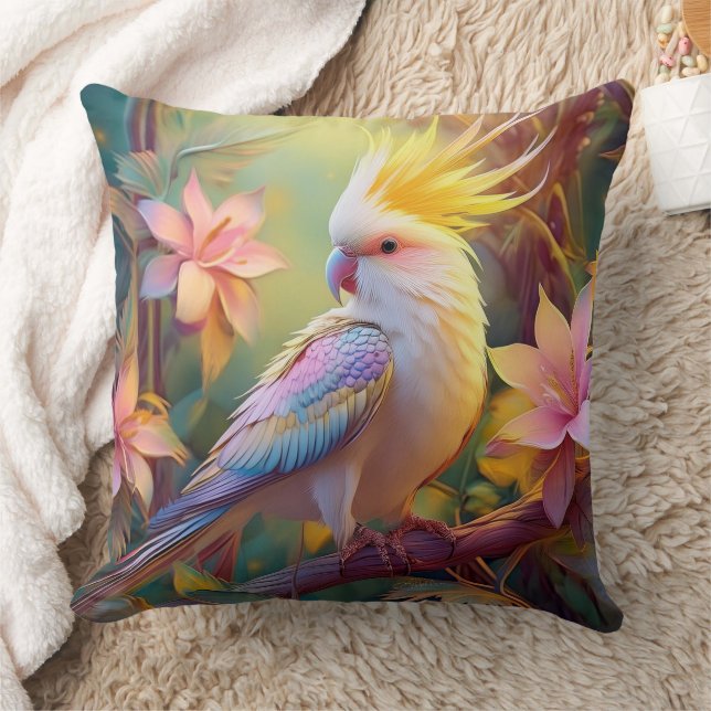 Coussin Aile Iridescente Cockatiel Imaginaire Oiseau (Couverture)