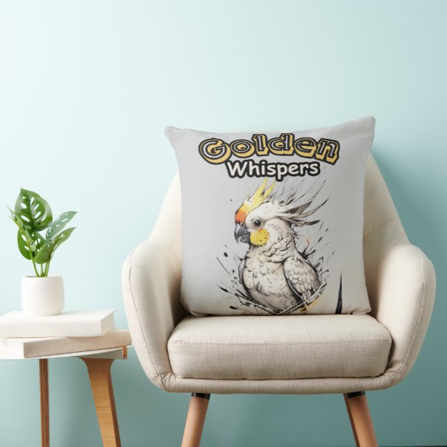 Coussin Ailes aquarelle | Cockatiel en vol (Chaise)