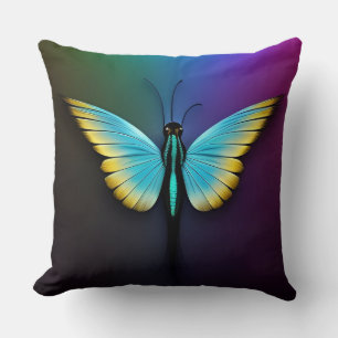Coussin Ailes Colorées Dégradées Papillon Abstrait