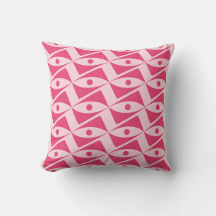 Coussin Ailes delta du milieu du siècle - rose fraise