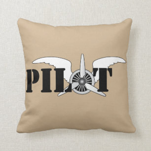 Coussin Ailes du pilote avec le thème de l'aviation à héli