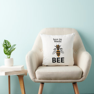 Coussin Aime abeille travailler abeille