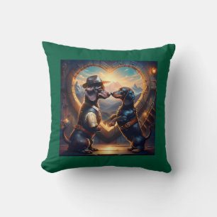 Coussin Aimer Dachshund Couple Au Portail De L'Amour