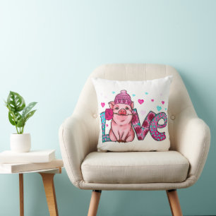Coussin Aimer les animaux de ferme, aimer les piges, l'amo