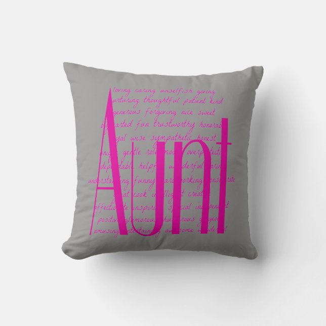 Coussin Aimer les mots pour la tante (Recto)