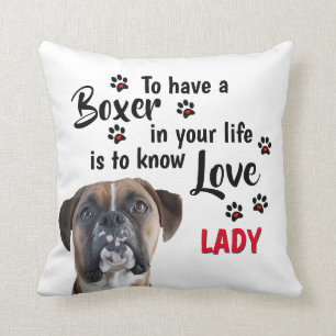 Coussin Aimer un chien de boxe