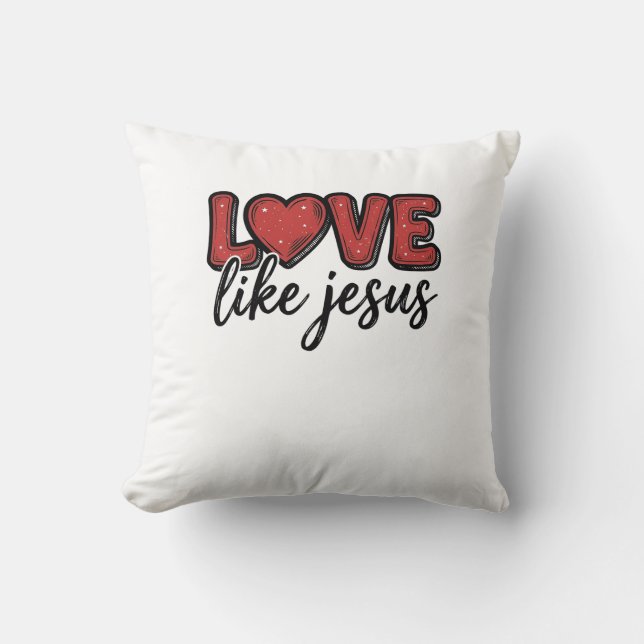 Coussin Aimez comme Jésus Modèle de maillot chrétien vinta (Recto)