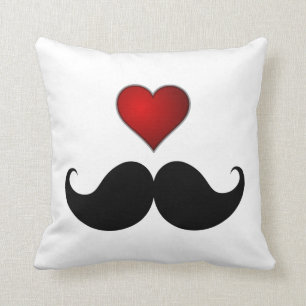 Coussin AIMEZ la moustache du coeur w/Mustache de STACHE