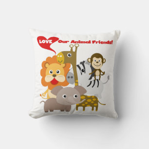 Coussin Aimez nos amis animaux