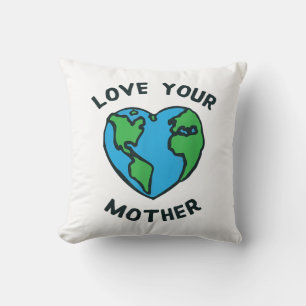 Coussin Aimez Votre Mère Terre Cœur