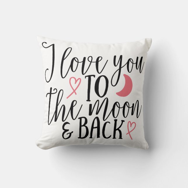 Coussin Aimez-vous à la Lune et retour Réversible (Recto)
