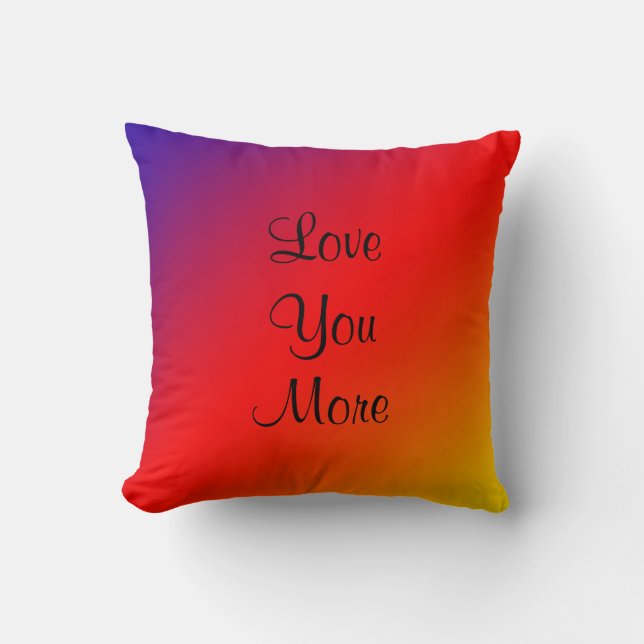 Coussin Aimez-vous, Aimez-vous Plus Carré Rainbow de 16 po (Recto)