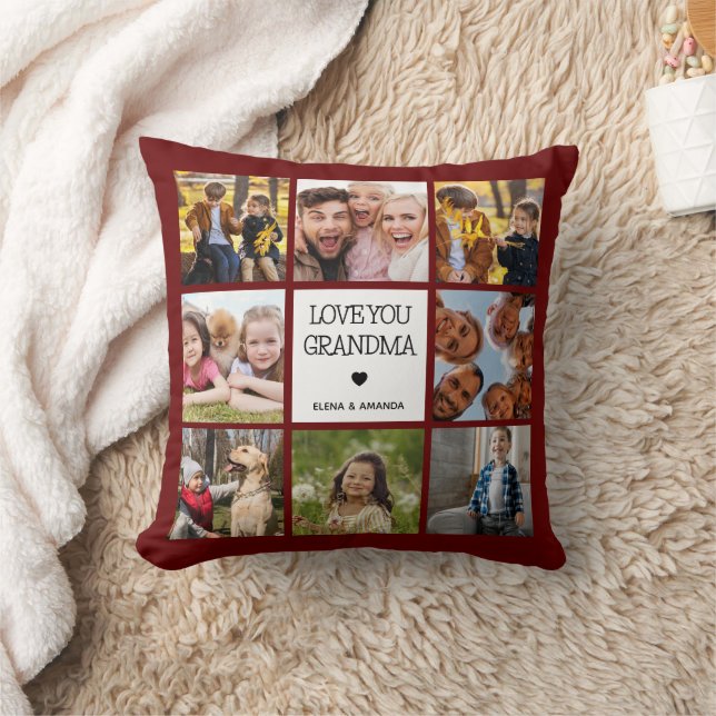 Coussin Aimez-vous grand-mère | Photo Collage Texte manusc (Couverture)