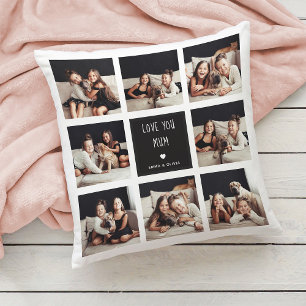 Coussin Aimez-vous maman Photo Collage Texte manuscrit