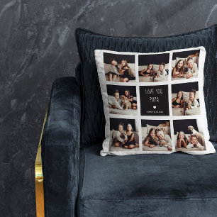 Coussin Aimez-vous Papa Photo Collage Texte manuscrit