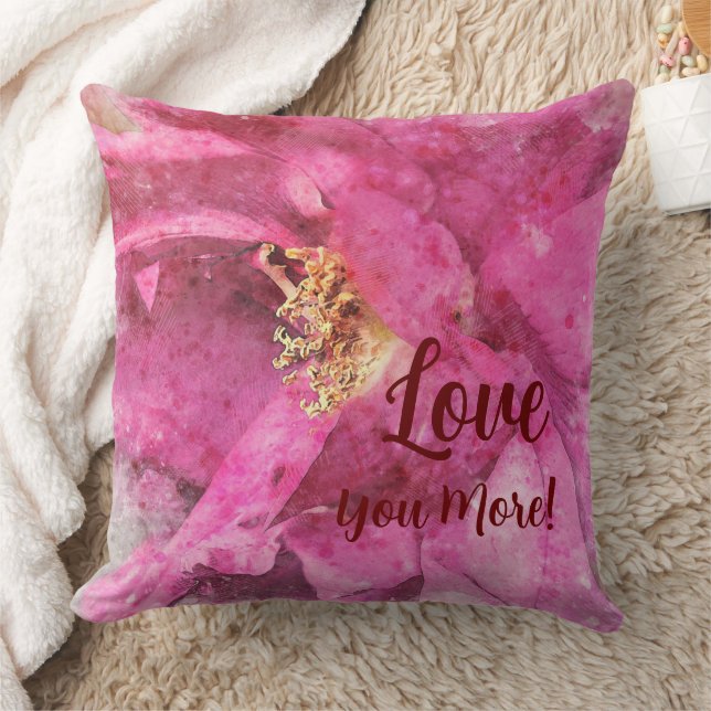 Coussin Aimez-Vous Plus Pink Floral Jeu d'oreiller (Couverture)